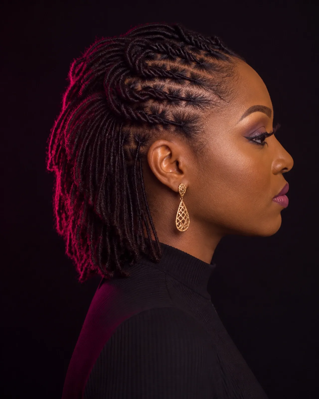 Freshly retightened and styled microlocs